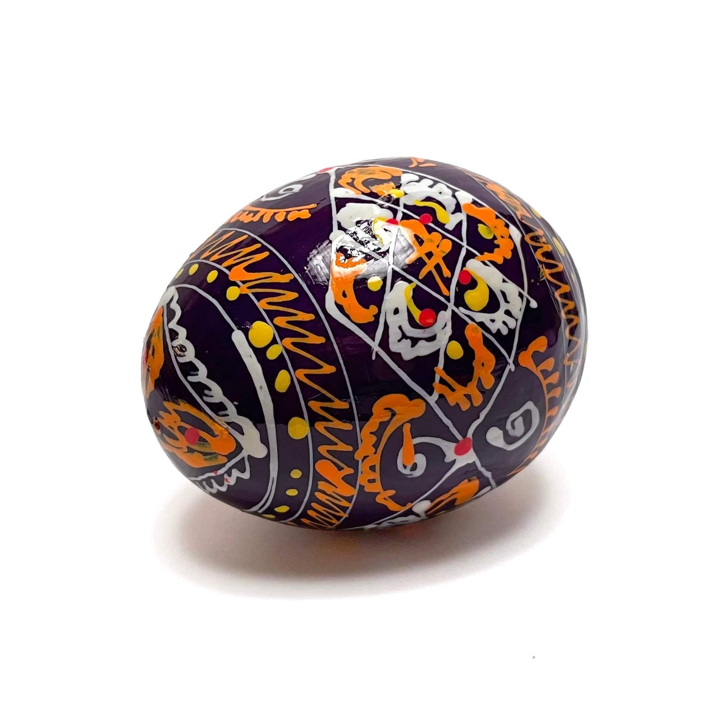 Ukrainian Wooden Easter Egg: Deep Violet