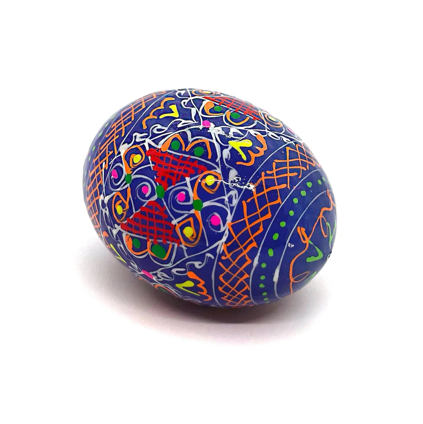 Ukrainian Wooden Easter Egg: Purple