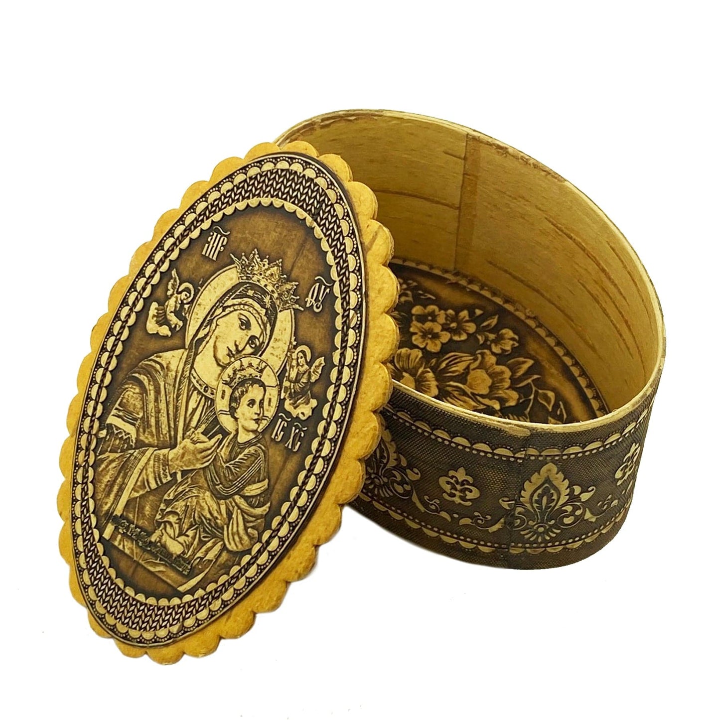 Birch Box: Mother of God "Strastnaya" (Our Lady of Perpetual Help) (Mother of God of the Passion)