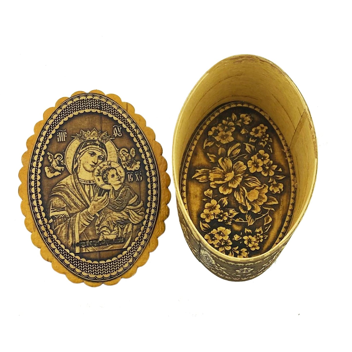 Birch Box: Mother of God "Strastnaya" (Our Lady of Perpetual Help) (Mother of God of the Passion)
