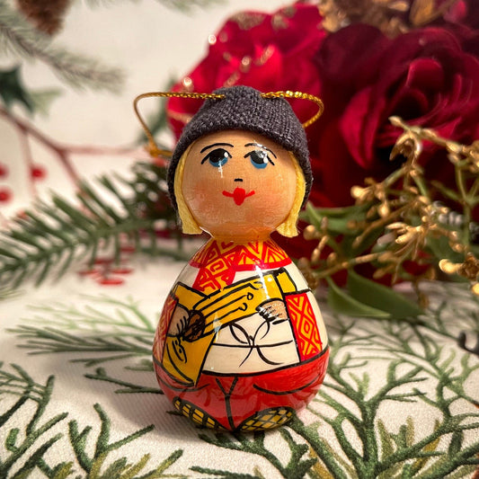 Wooden Ornament Boy with Hat