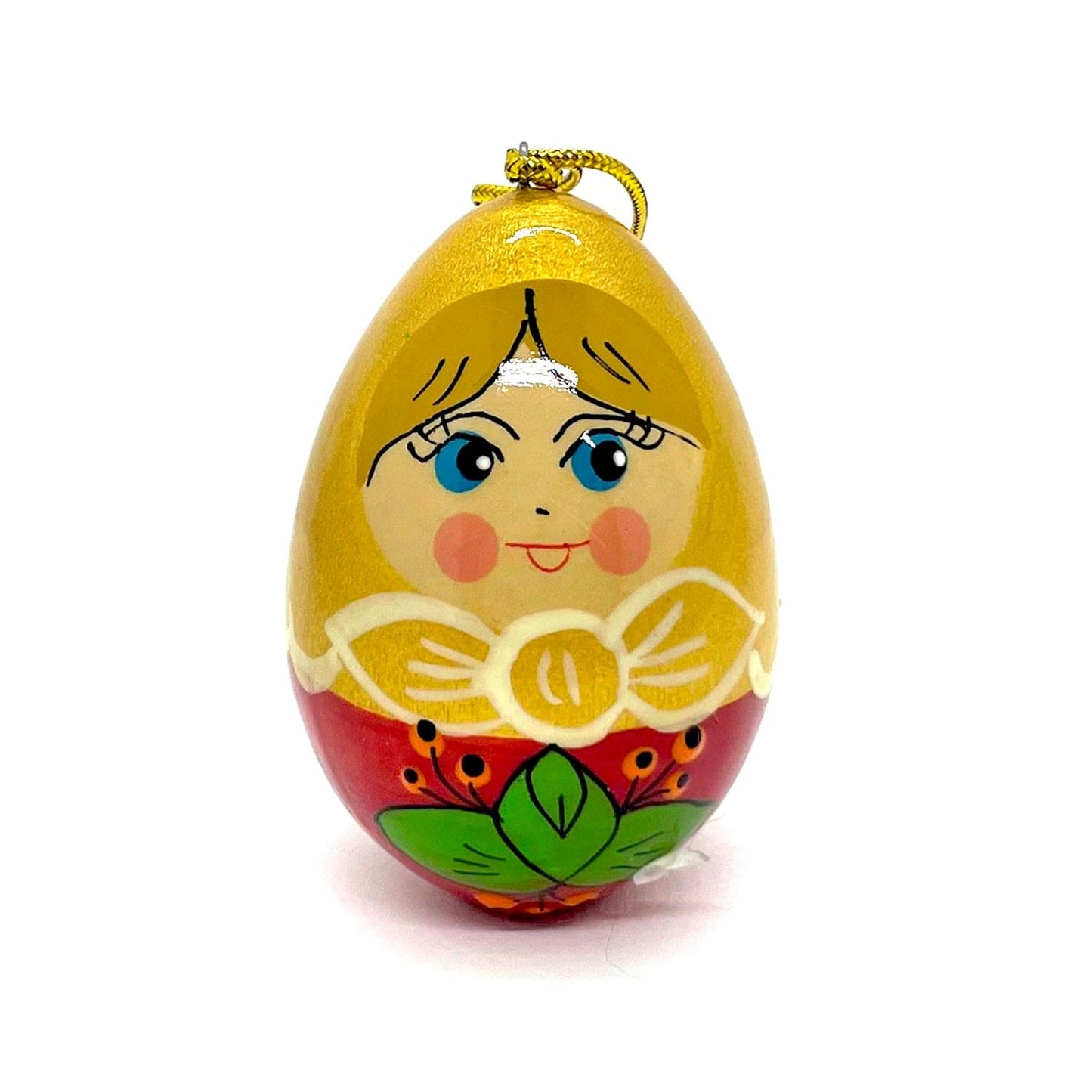 Egg Ornament: Girl with Flowers