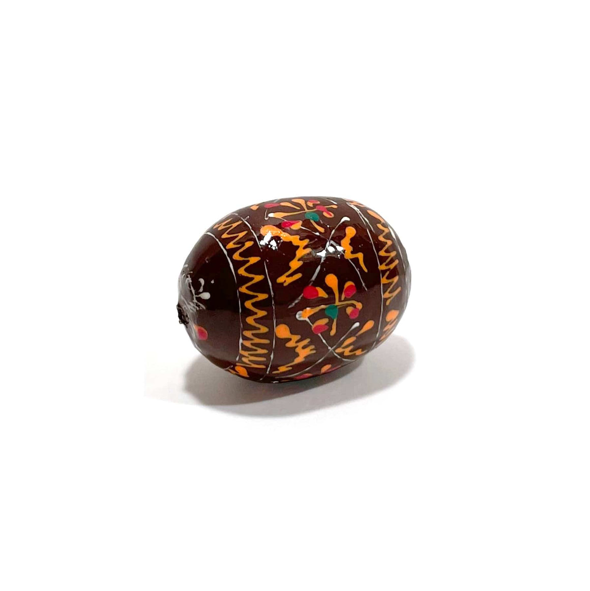 Mini Ukrainian Wooden Easter Egg: Brown