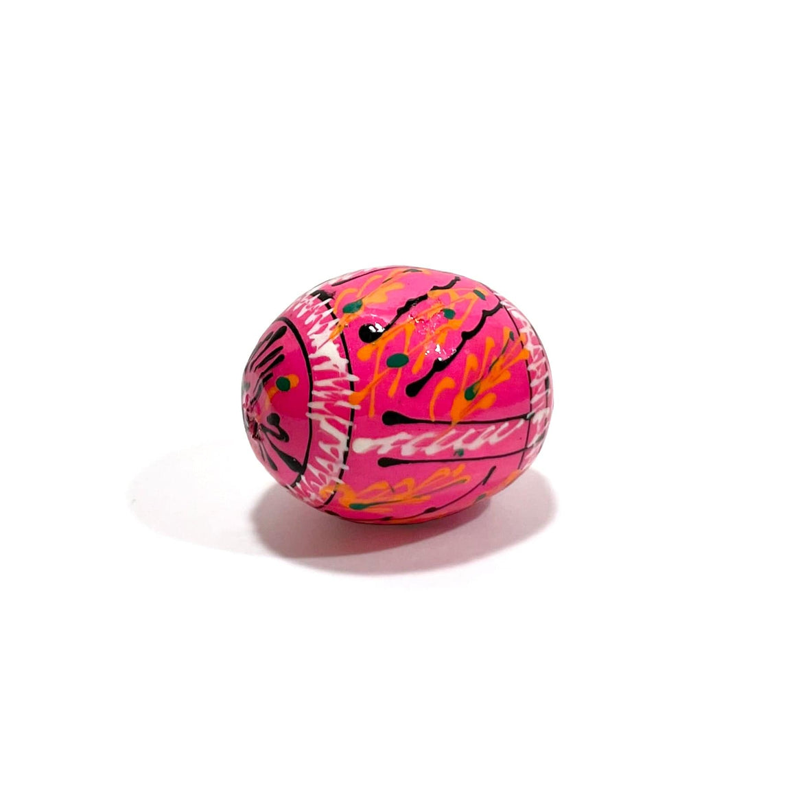 Mini Ukrainian Wooden Easter Egg: Pink