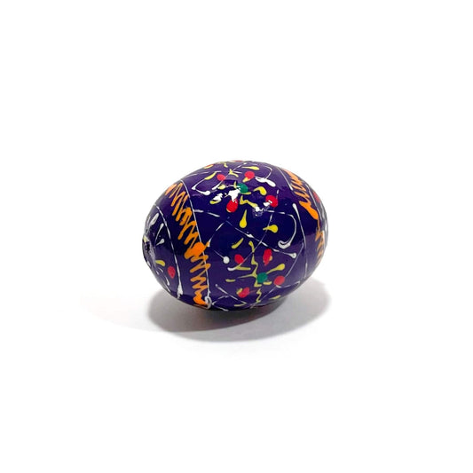 Mini Ukrainian Wooden Easter Egg: Violet