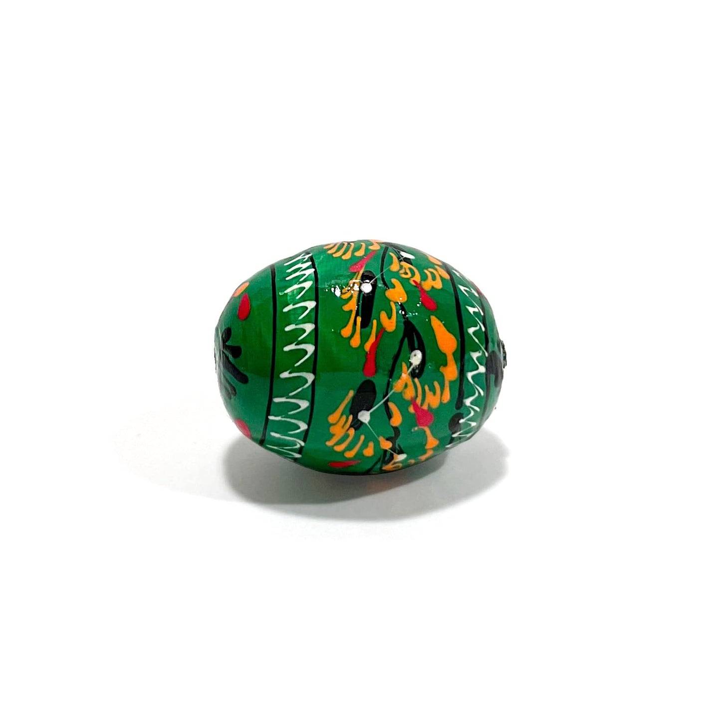Mini Ukrainian Wooden Easter Egg: Green
