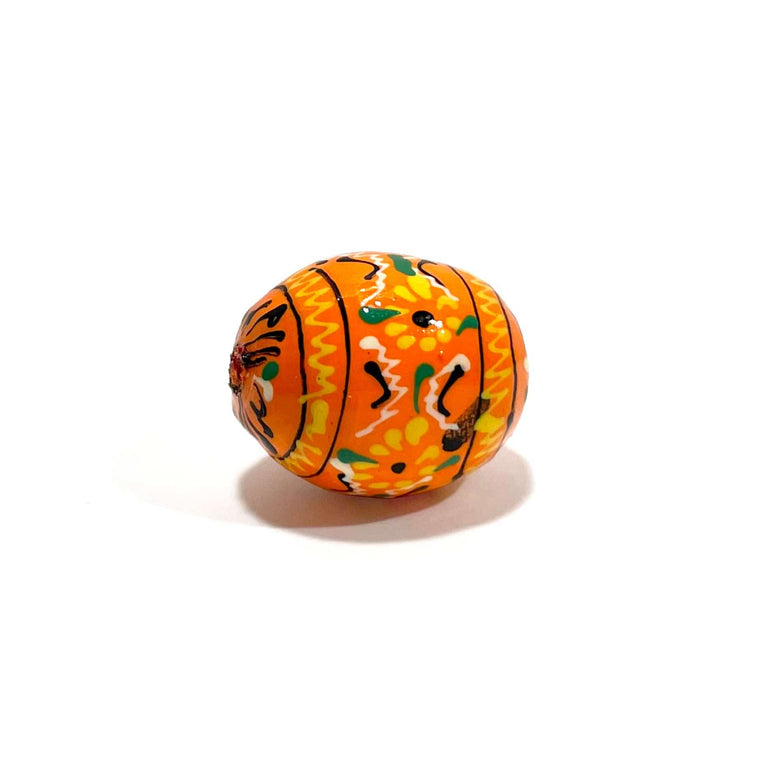 Mini Ukrainian Wooden Easter Egg: Orange