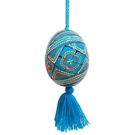 Hanging Wooden Easter Egg: Sky Blue