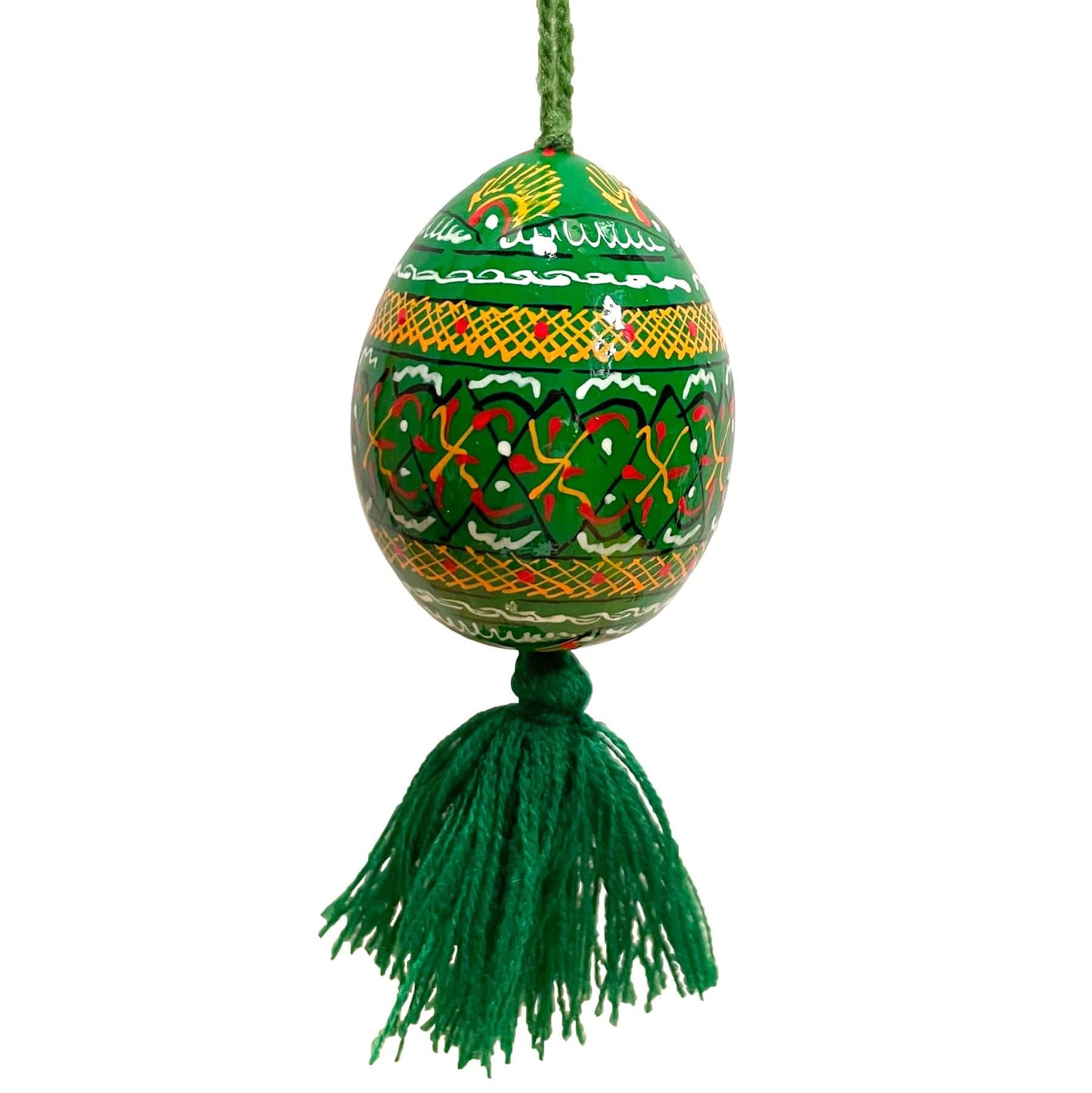 Hanging Wooden Easter Egg: Green