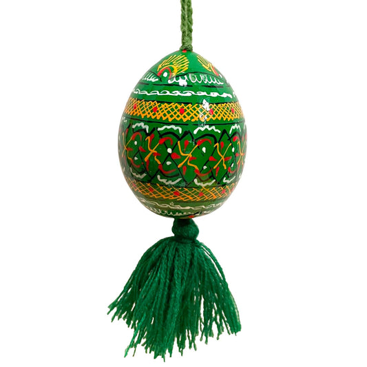 Hanging Wooden Easter Egg: Green