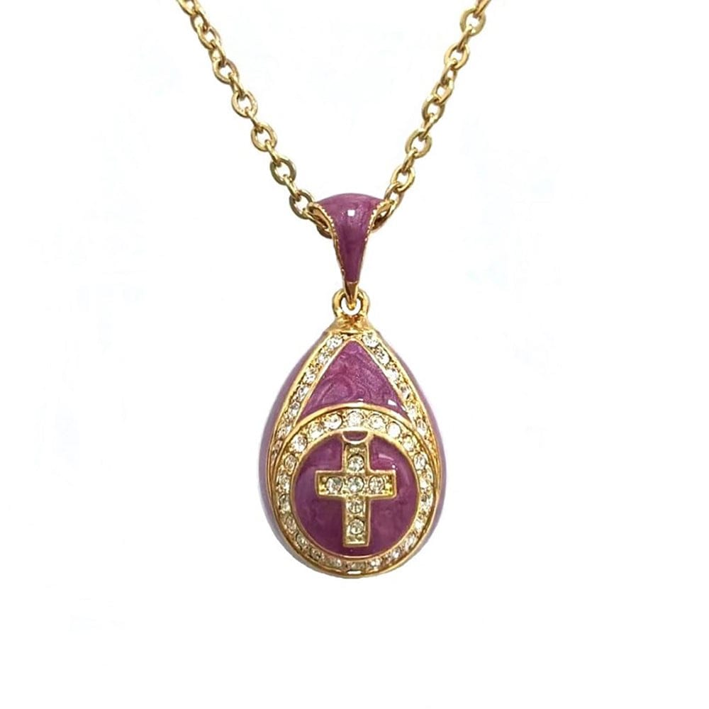 Egg Pendant: Cross Purple