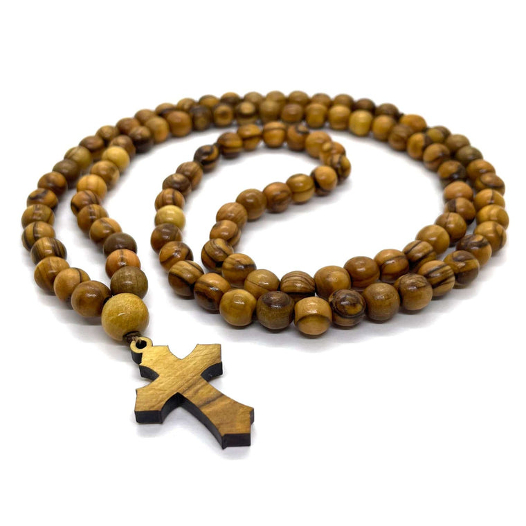 Bethlehem Olive Wood 100-Bead Prayer Rope (8mm)