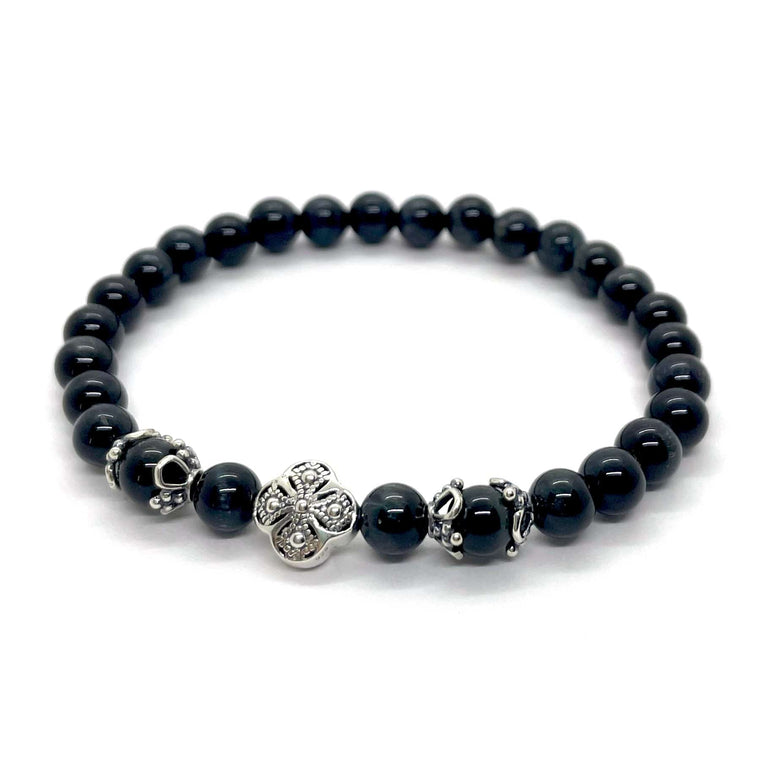 Prayer Bracelet: Semi-Precious Stone Blue Tiger's Eye