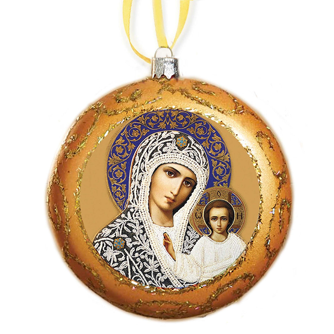 Icon Ornament: Mother of God "of Kazan" (Shatterproof)