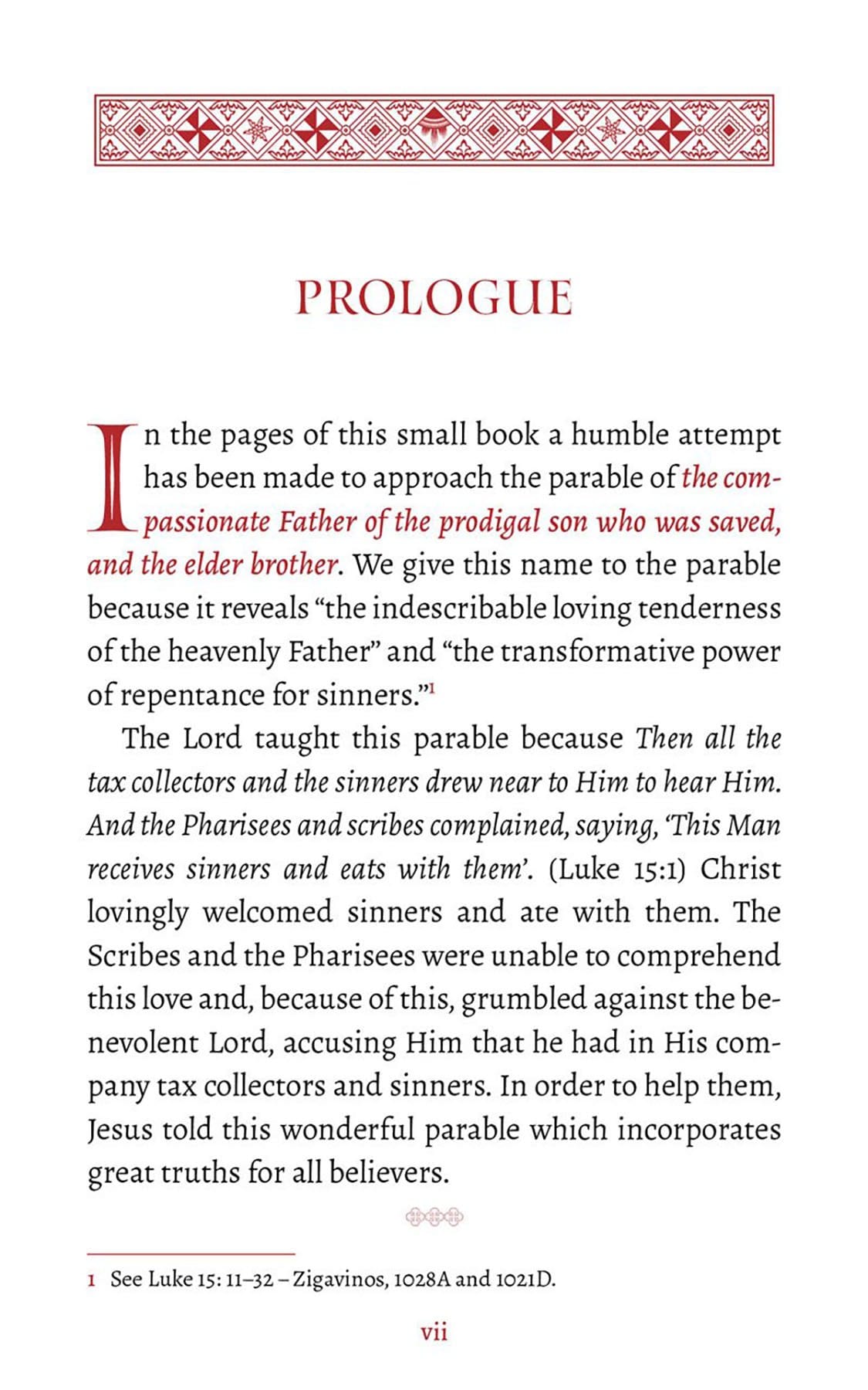 Parable of the Prodigal Son: A Commentary in the Light of the Fathers