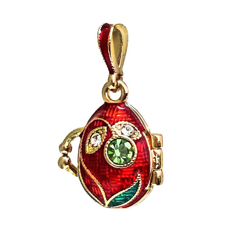 Egg Pendant: Angel Charm Locket (Red)