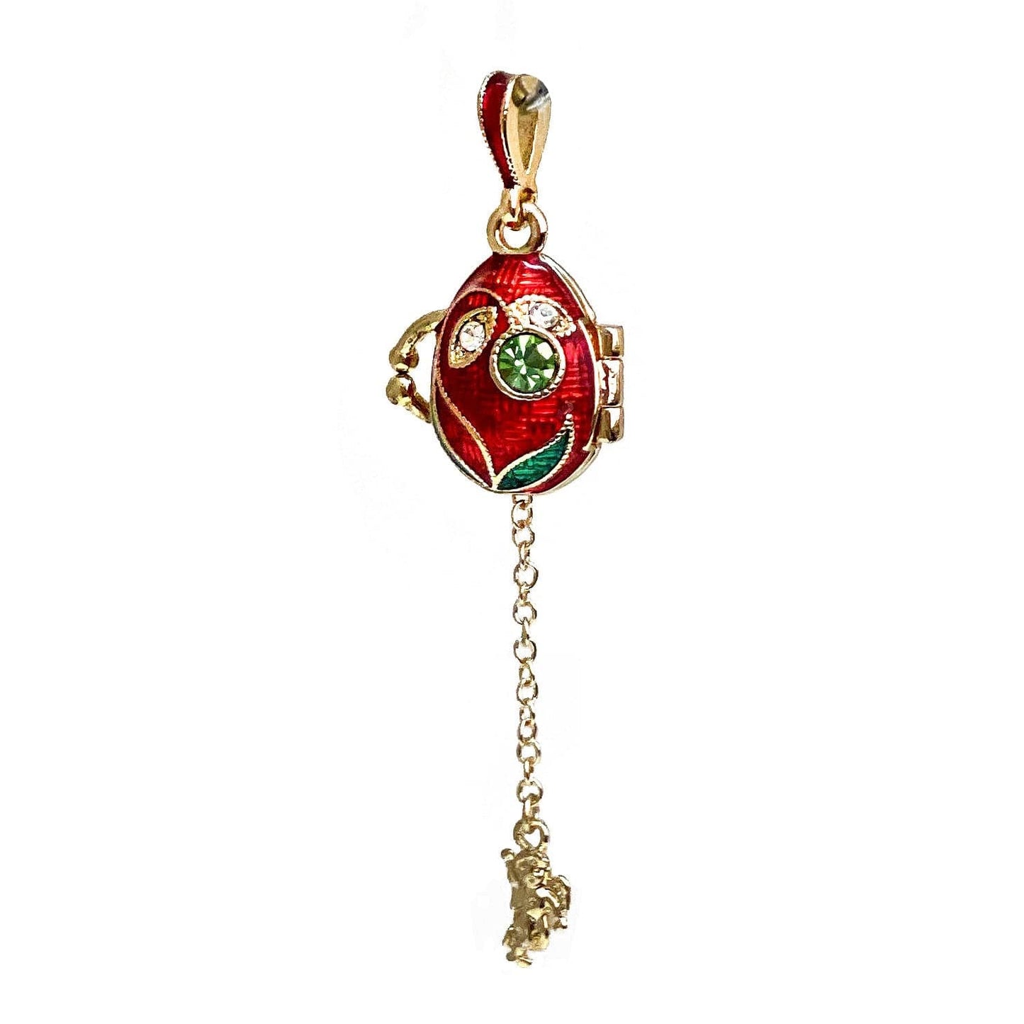 Egg Pendant: Angel Charm Locket (Red)