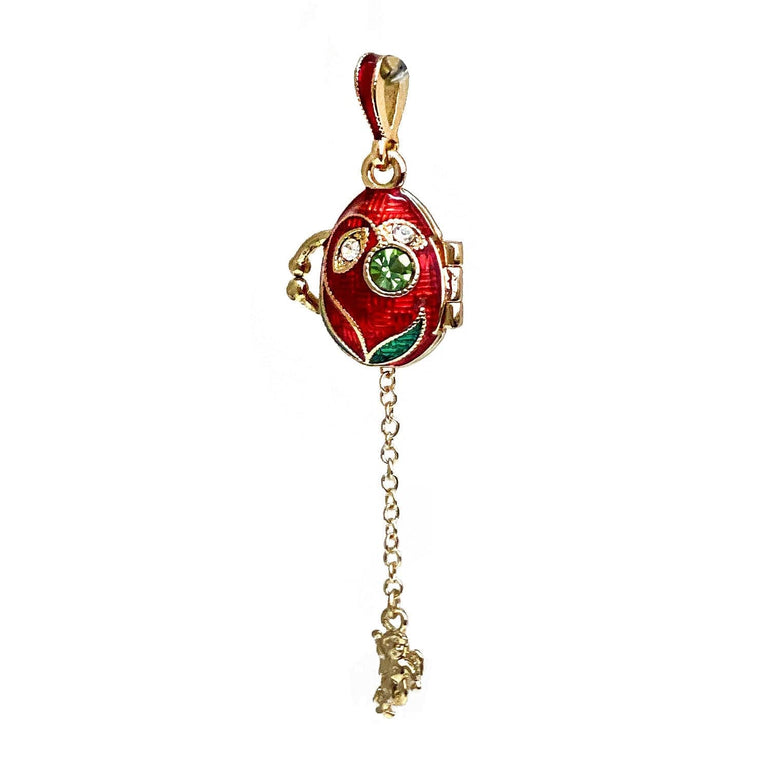 Egg Pendant: Angel Charm Locket (Red)