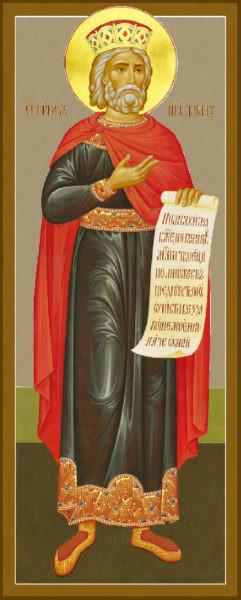 St. David the King Icon (Canvas Print, 9 in)