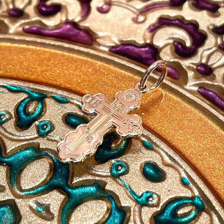 Gold St. Olga Cross Pendant: Small (14kt)