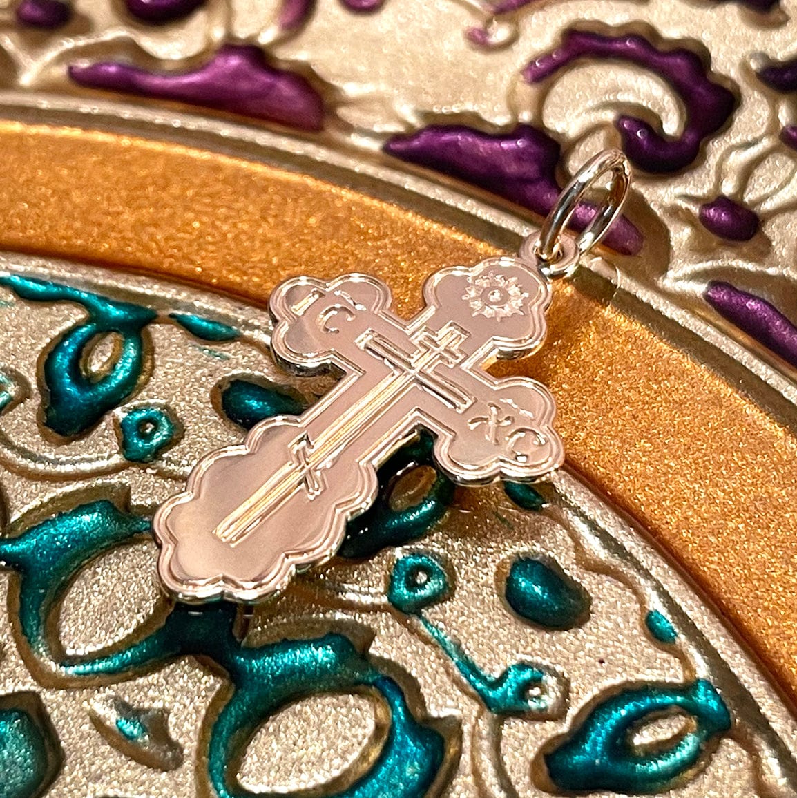 Gold St. Olga Cross Pendant: Medium (14kt)
