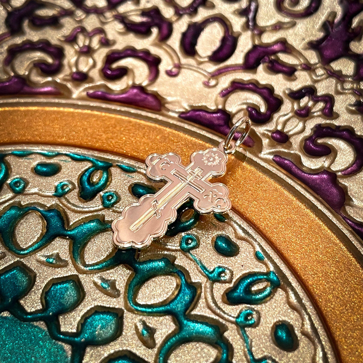 Gold St. Olga Cross Pendant: Medium (14kt)