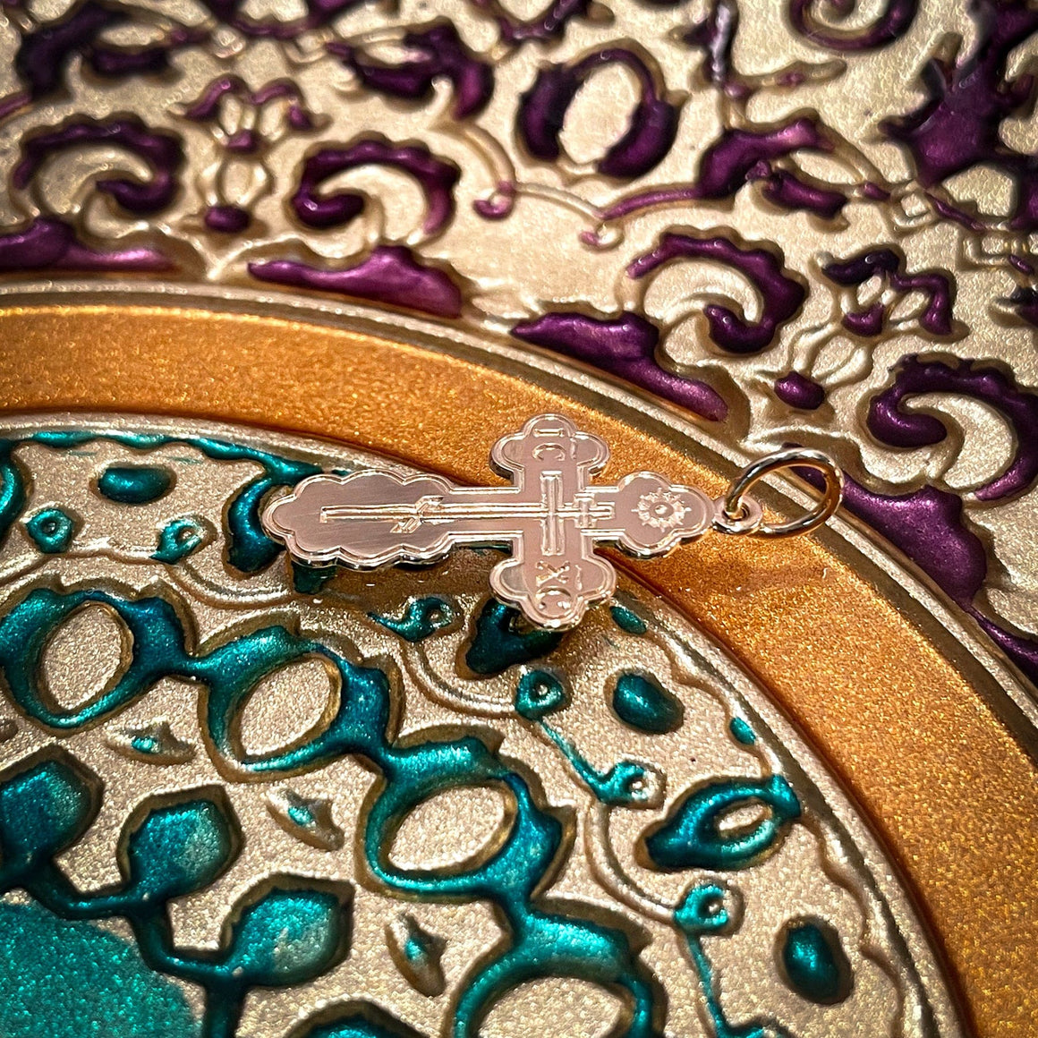 Gold St. Olga Cross Pendant: Medium (14kt)