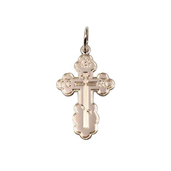 Gold St. Olga Cross Pendant: Medium (14kt White Gold)