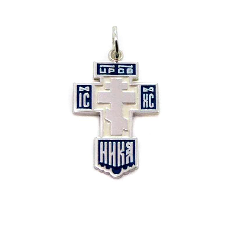 Silver St. Job Cross Pendant with Enamel