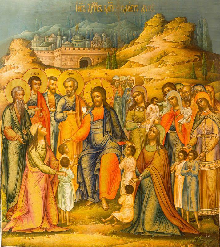 Christ Blessing the Children Icon (Canvas Print, 6 in)