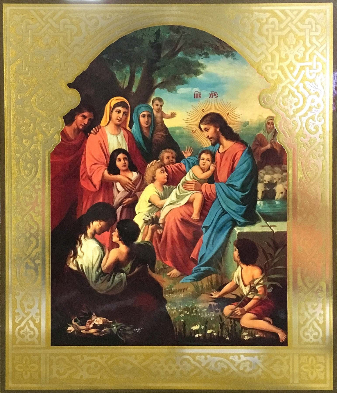 Christ Blesses the Children Icon (8.6 in)