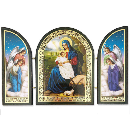 Triptych Nativity of Christ Icon (4.8 in)