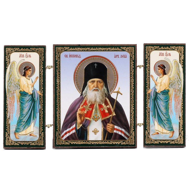 St. Luke the Blessed Healer Triptych Icon (3 in)