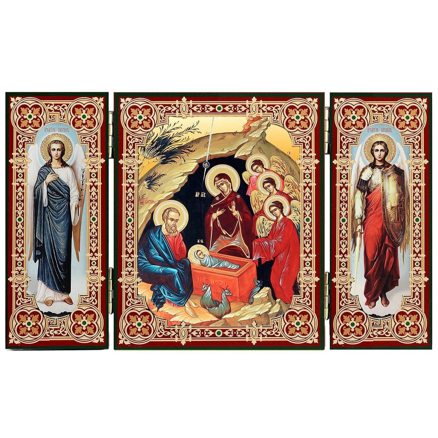 Nativity of Christ Triptych Icon (5 in)
