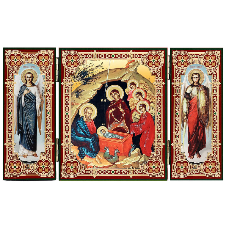 Nativity of Christ Triptych Icon (5 in)