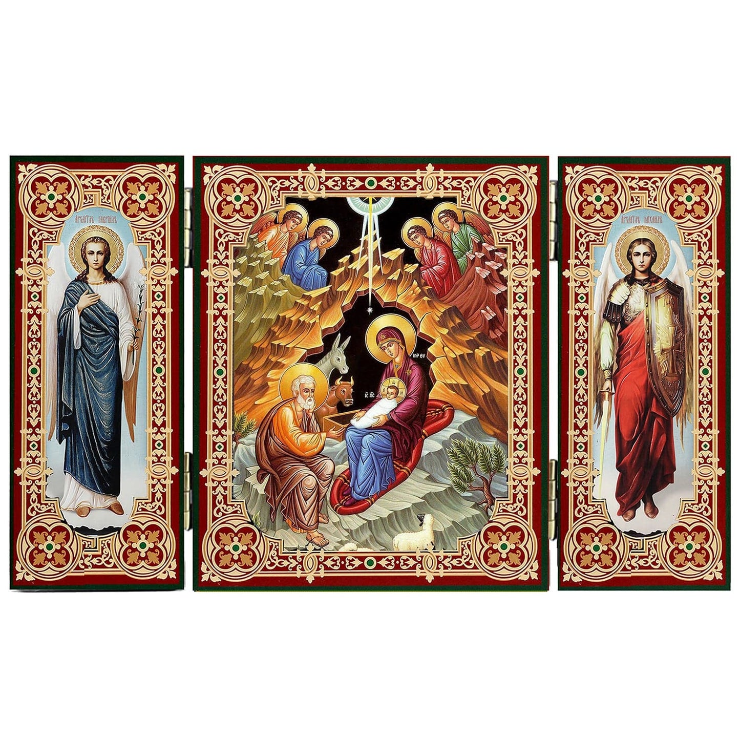 Nativity of Christ Triptych Icon (5 in)