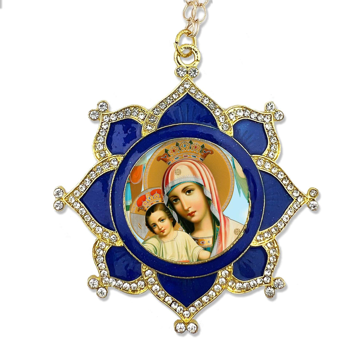 Faberge Style Ornament: Theotokos & Christ