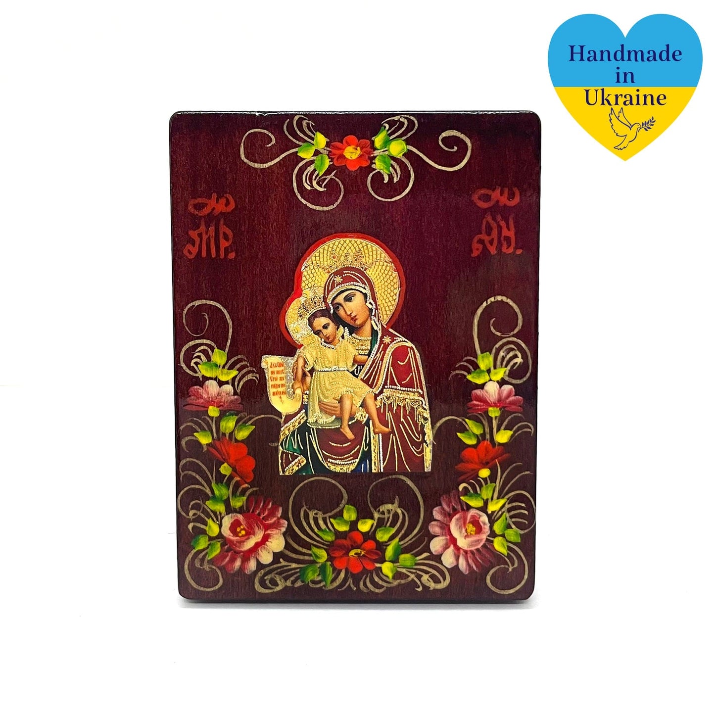 Wooden Icon Collection: Mother of God "It is Truly Meet" (3.2 in)