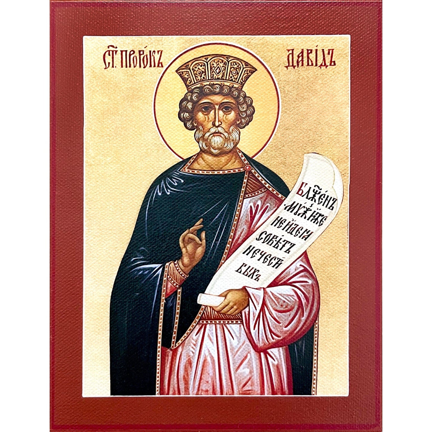 St. David the King and Prophet Icon (Canvas Print, 6 in)