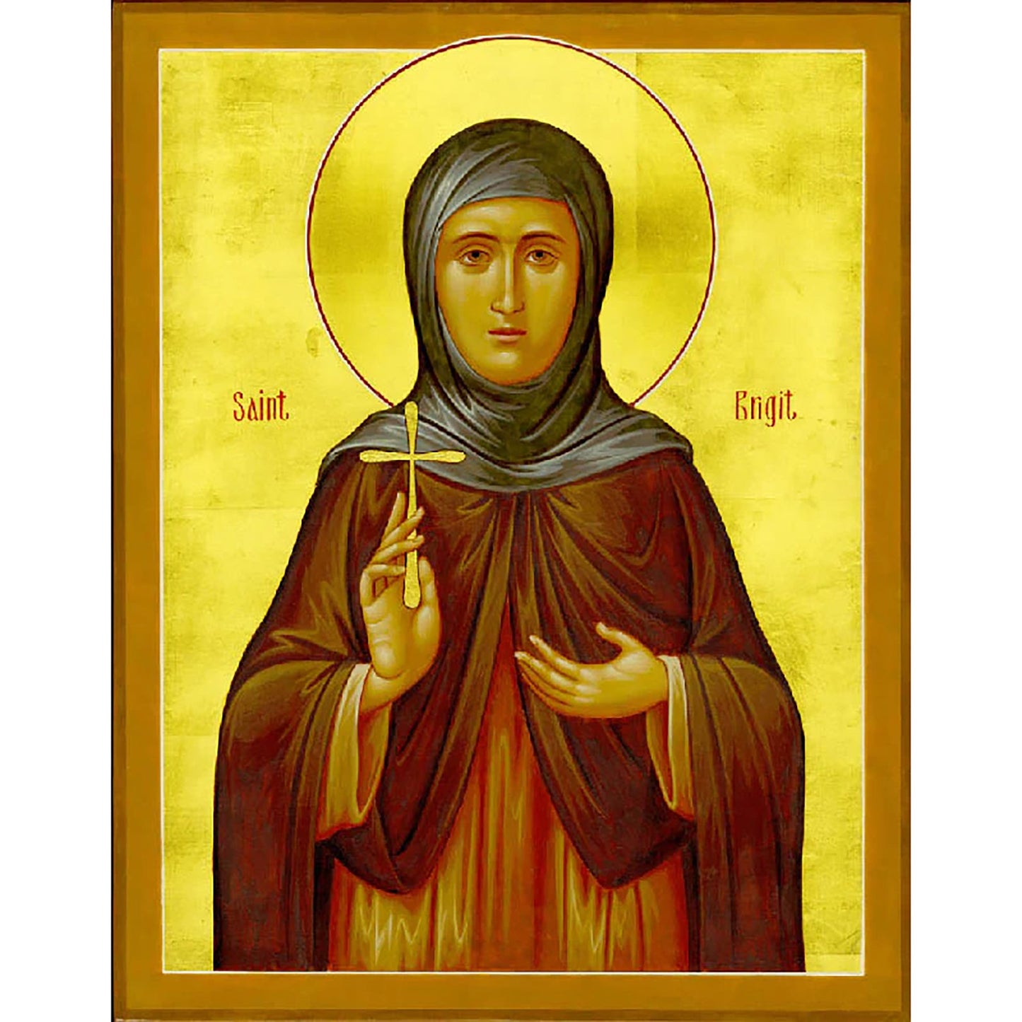 St. Brigit of Kildare Icon (Brigid) (Canvas Print, 6 in)