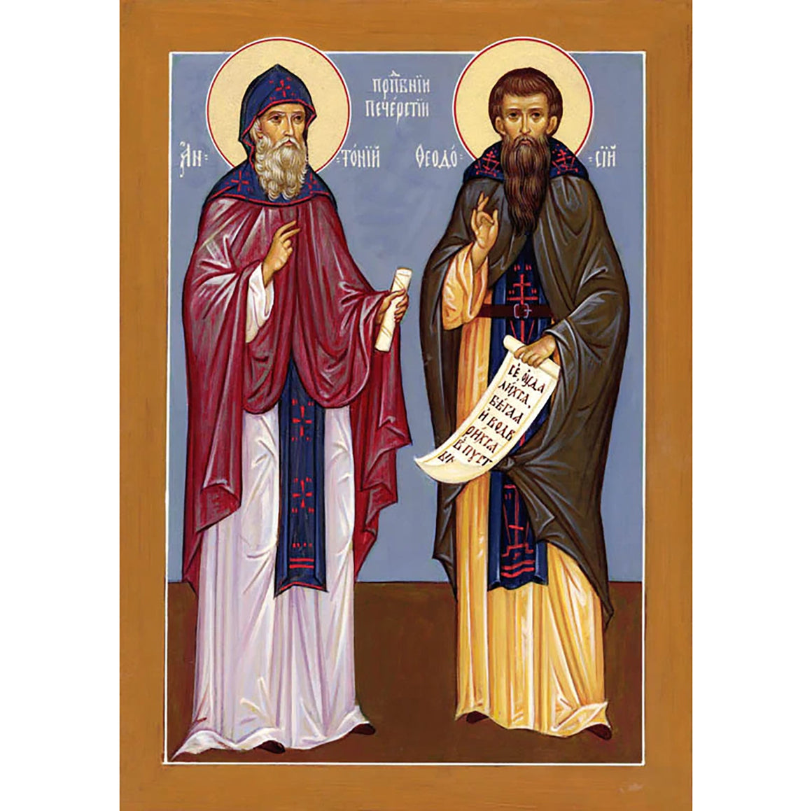 St. Anthony & St. Theodosius of the Kiev Caves Icon (Canvas Print, 6 in)