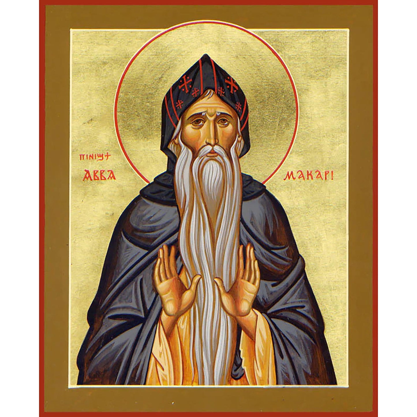 St. Makarios the Great of Egypt Icon (Makarios, Makari) (Canvas Print, 6 in)