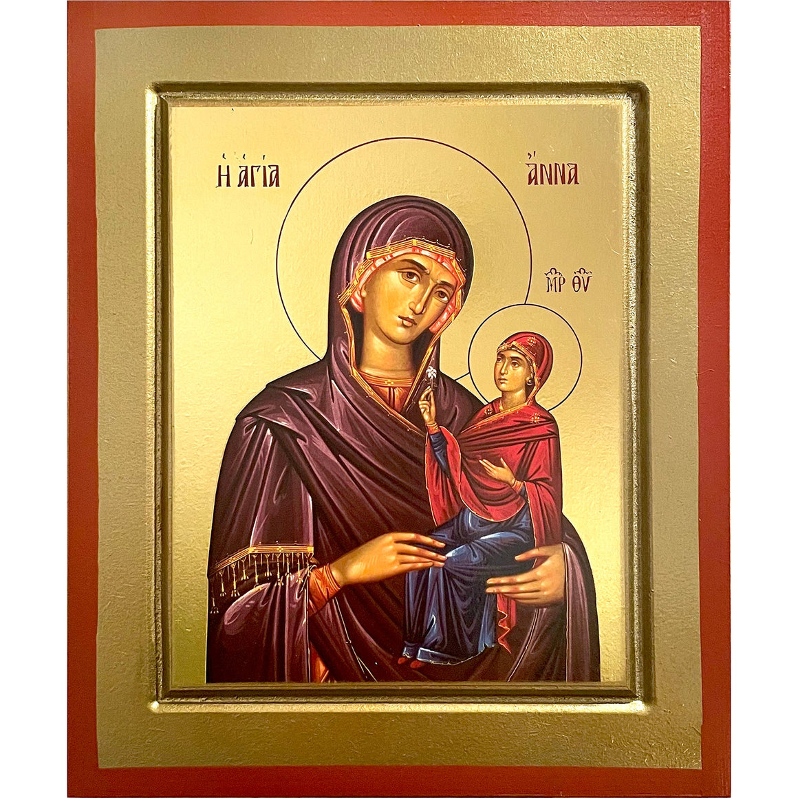 Greek Style Icon: St. Anna the Mother of Mary (10.25 in)