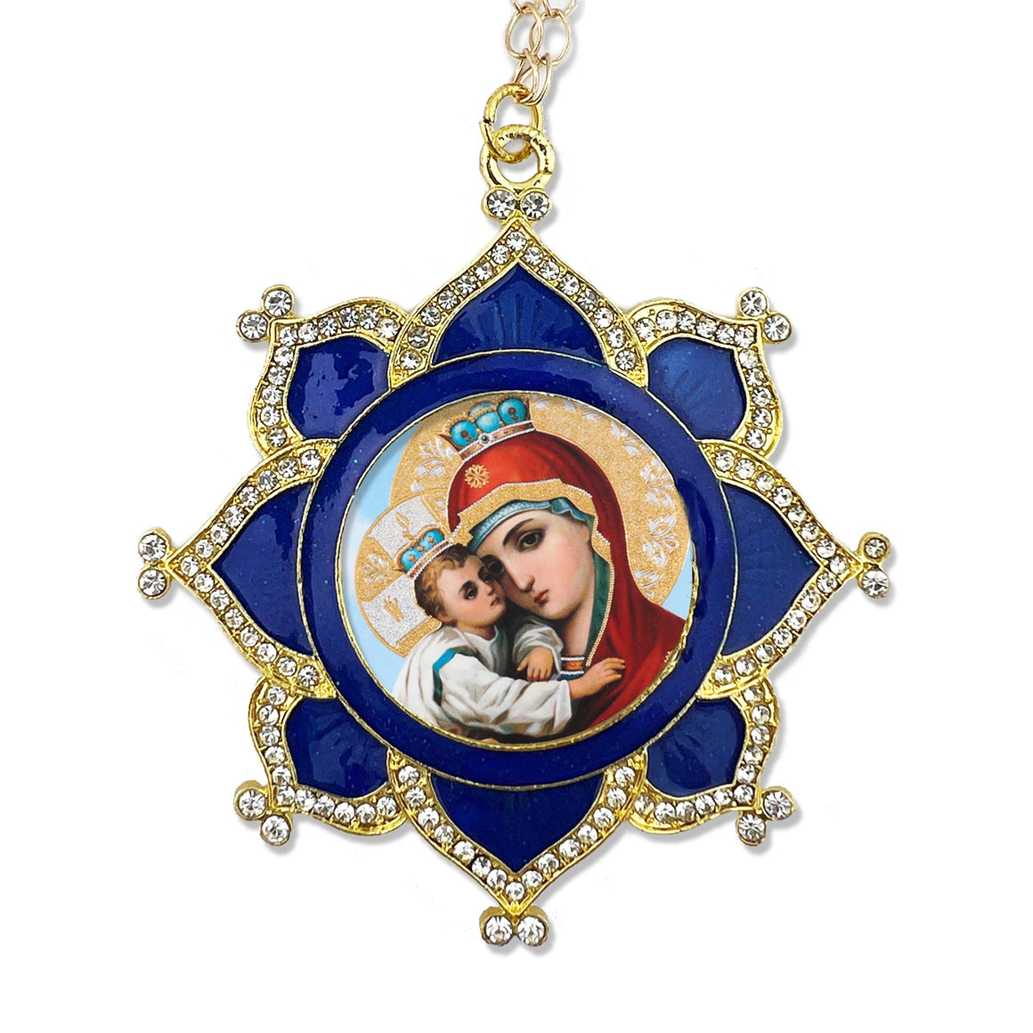 Faberge Style Ornament: Theotokos & Christ