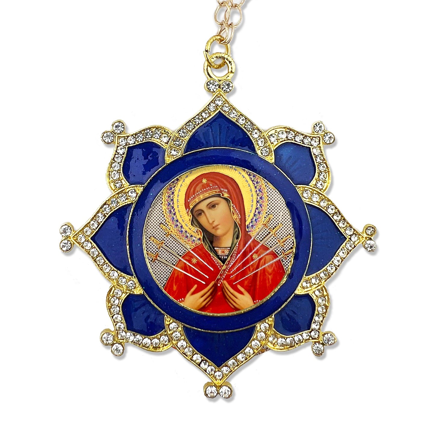 Faberge Style Ornament: Theotokos & Christ