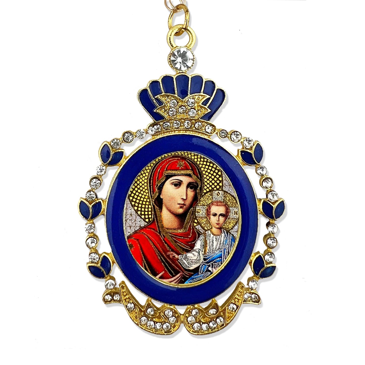 Faberge Style Ornament: Theotokos & Christ