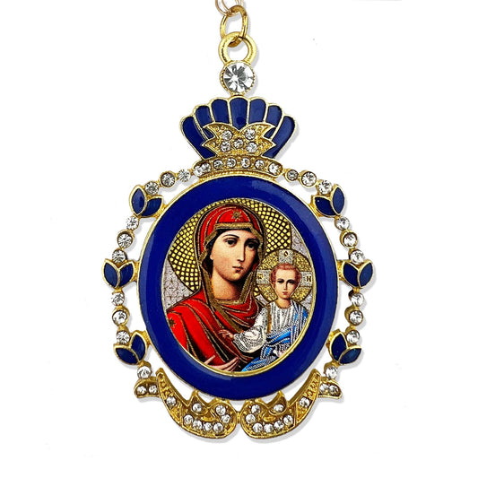 Faberge Style Ornament: Theotokos & Christ