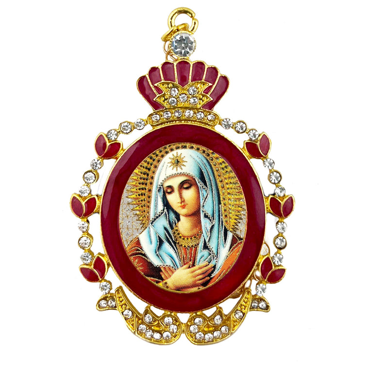 Faberge Style Ornament: Theotokos & Christ
