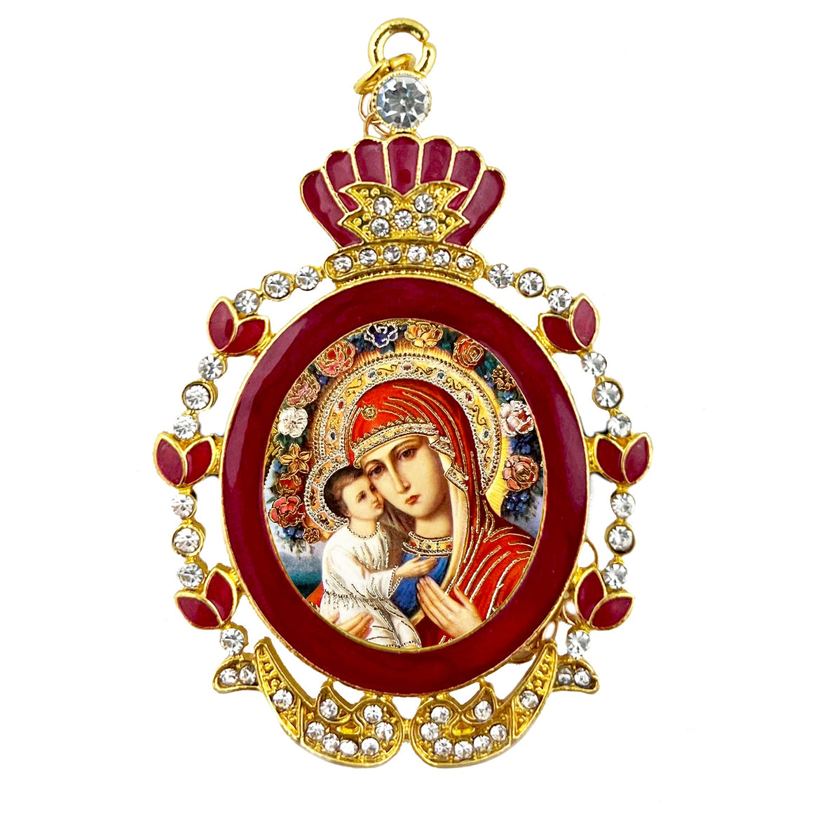 Faberge Style Ornament: Theotokos & Christ