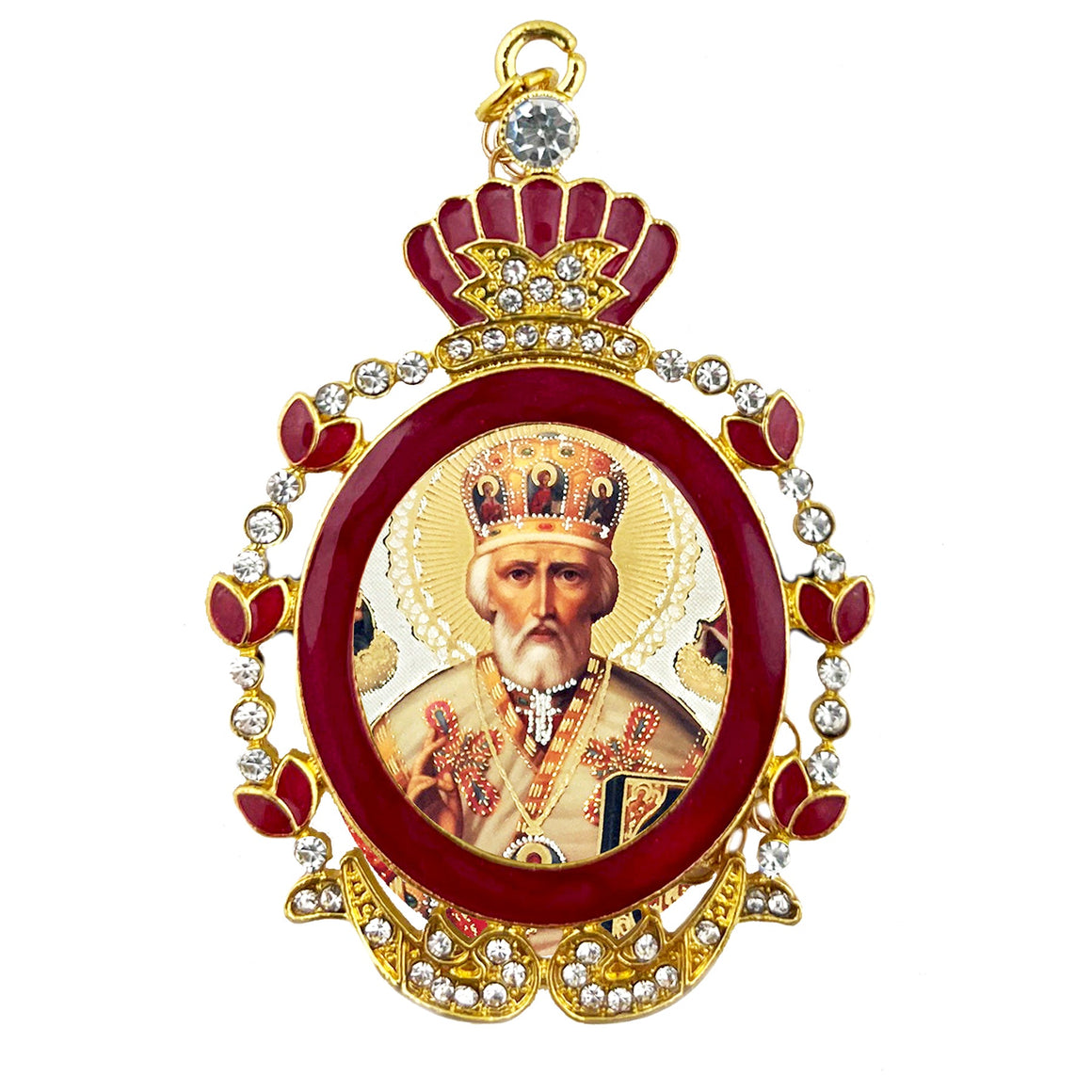 Faberge Style Ornament: St. Nicholas the Wonderworker